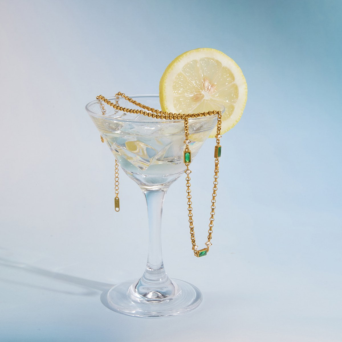 Reset Emerald Bar Chain Necklace