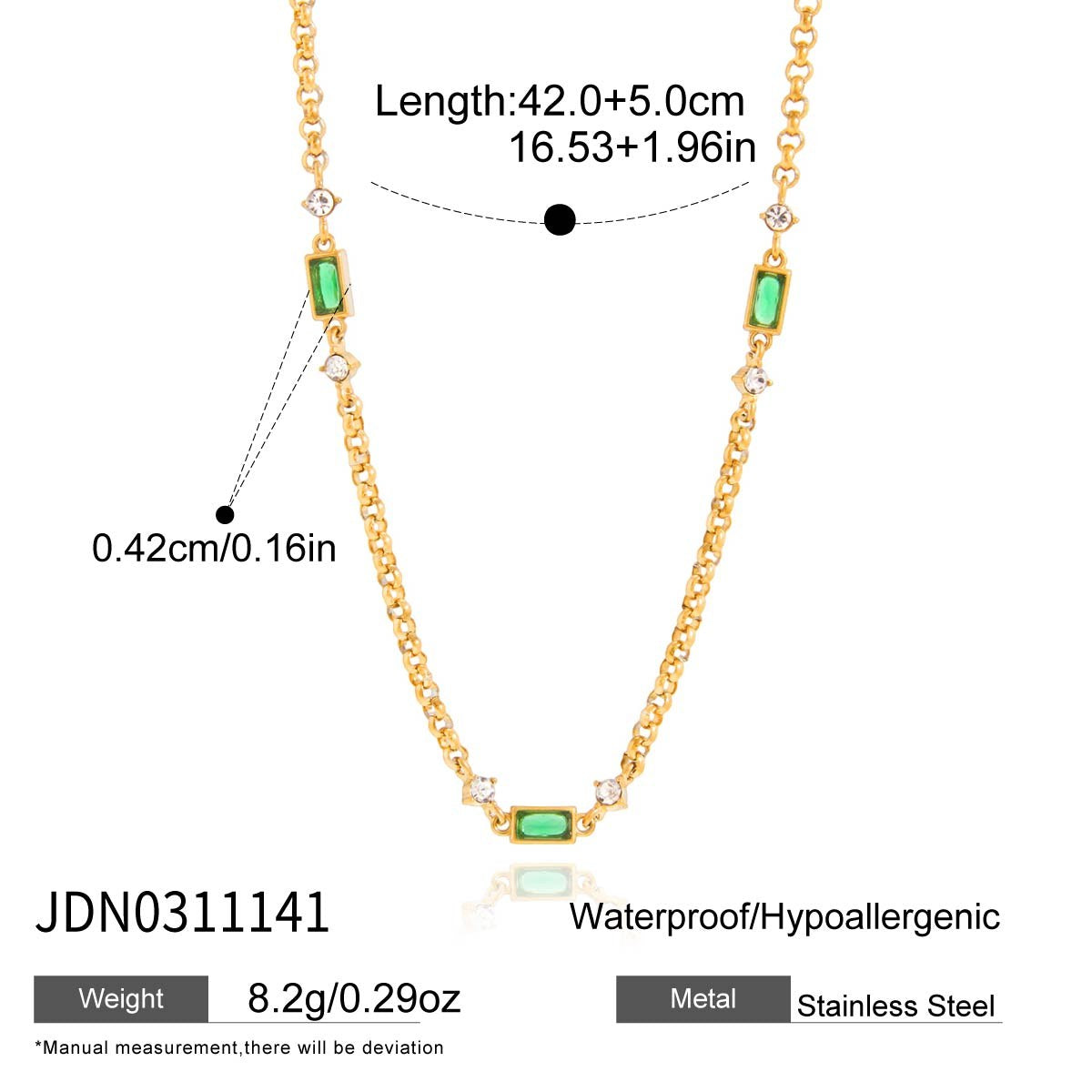 Reset Emerald Bar Chain Necklace