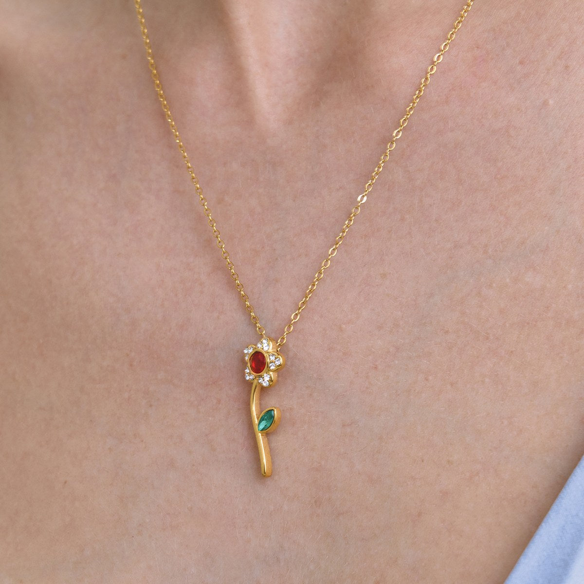 Muse Rose Pendant Necklace
