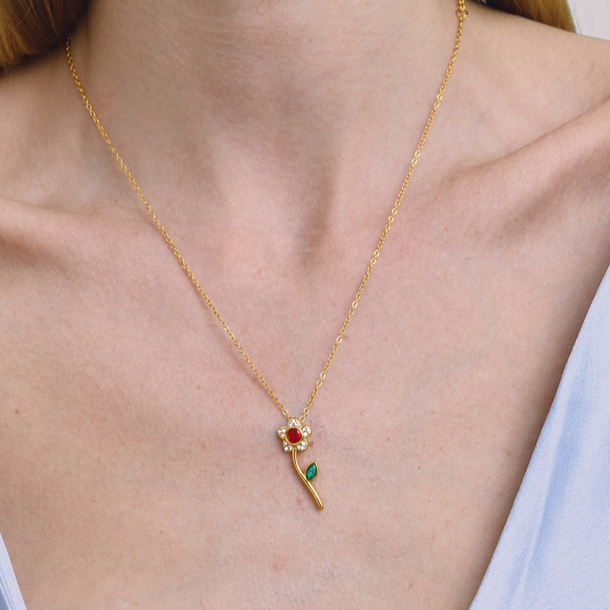 Muse Rose Pendant Necklace