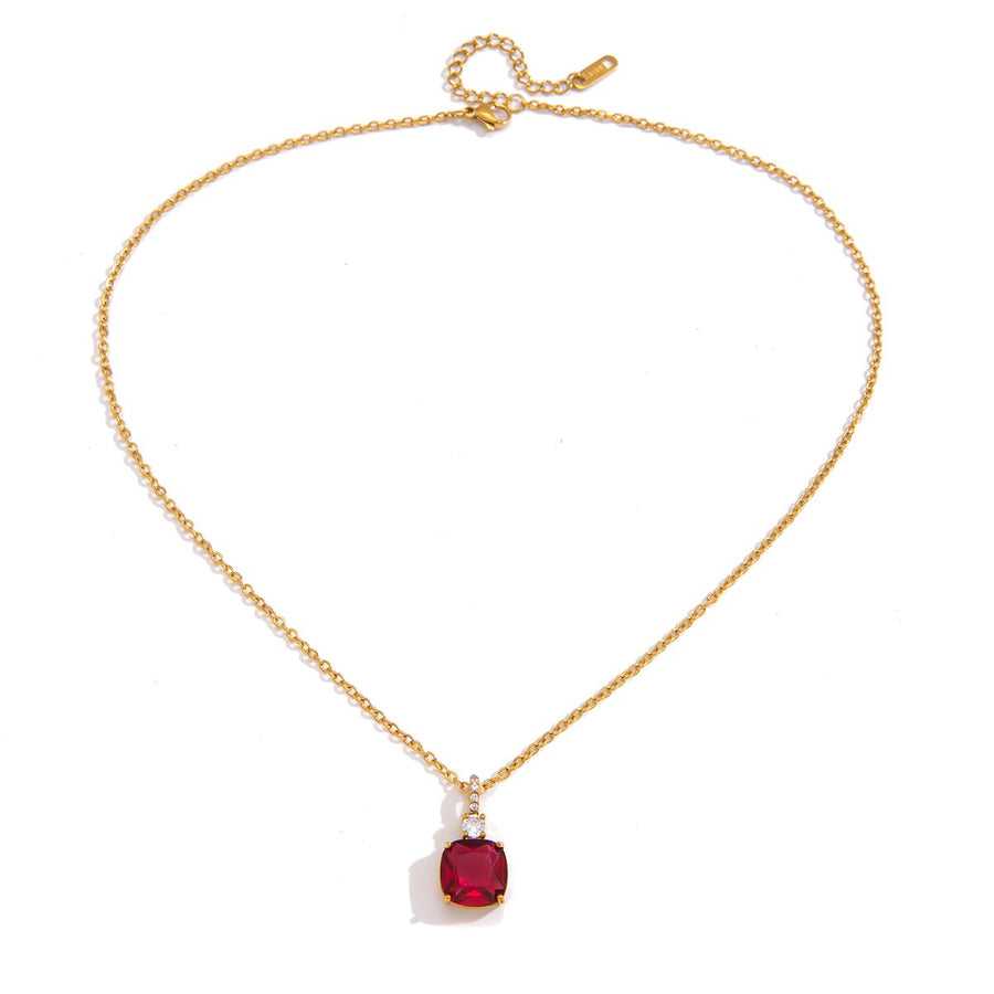 Tilly Cushion Necklace · Red