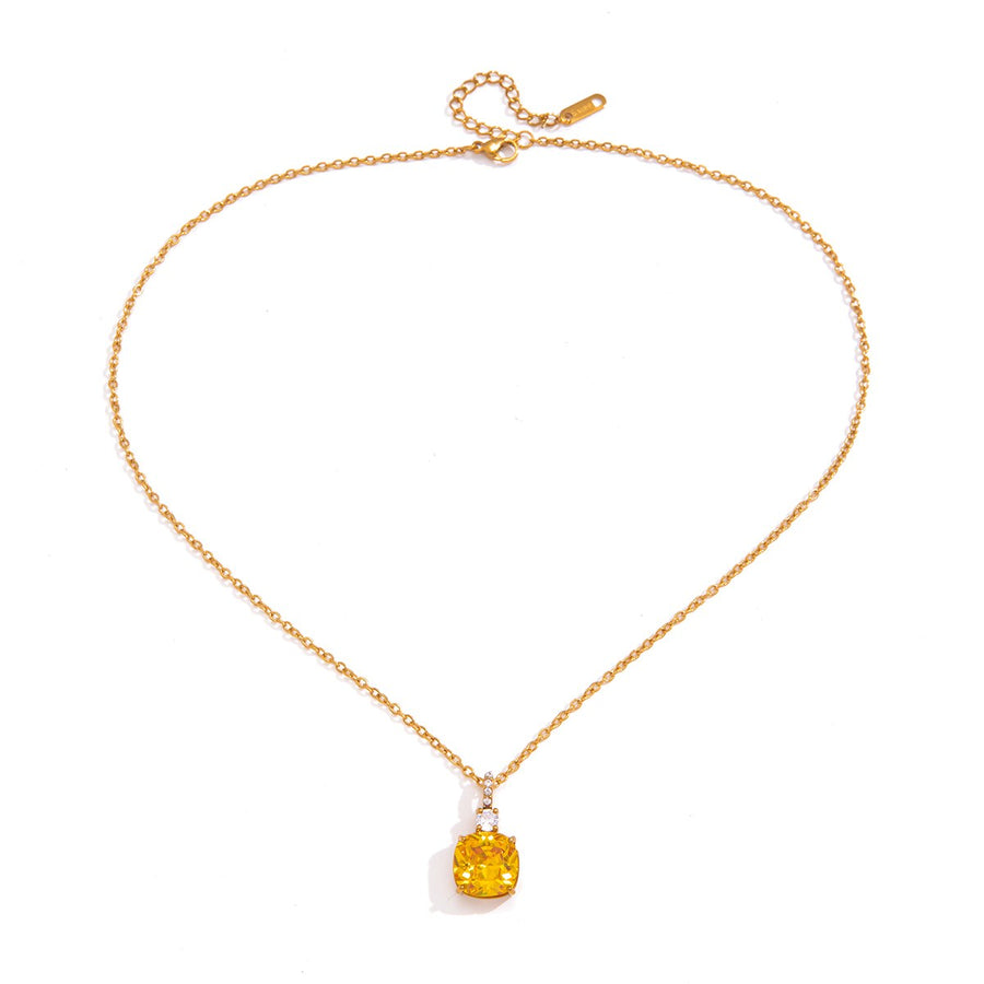Tilly Cushion Necklace · Yellow