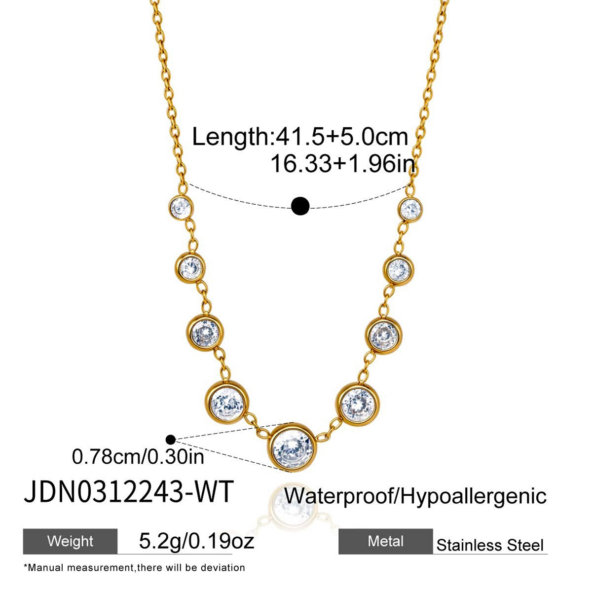 Elevated Crystal Bezel Station Necklace
