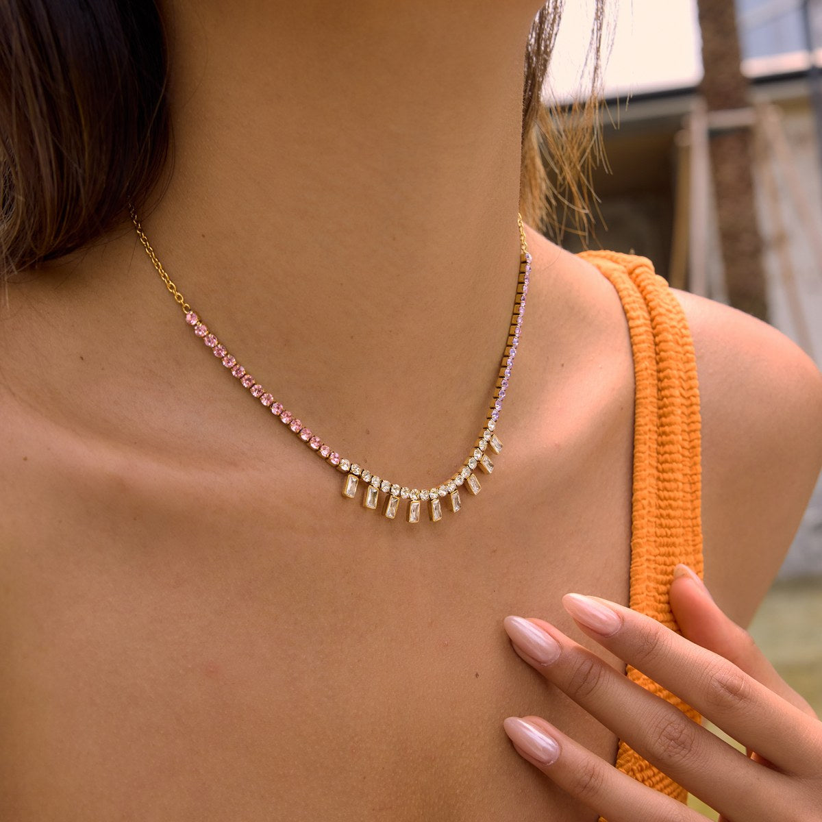 Iconic Baguette Fringe Tennis Necklace