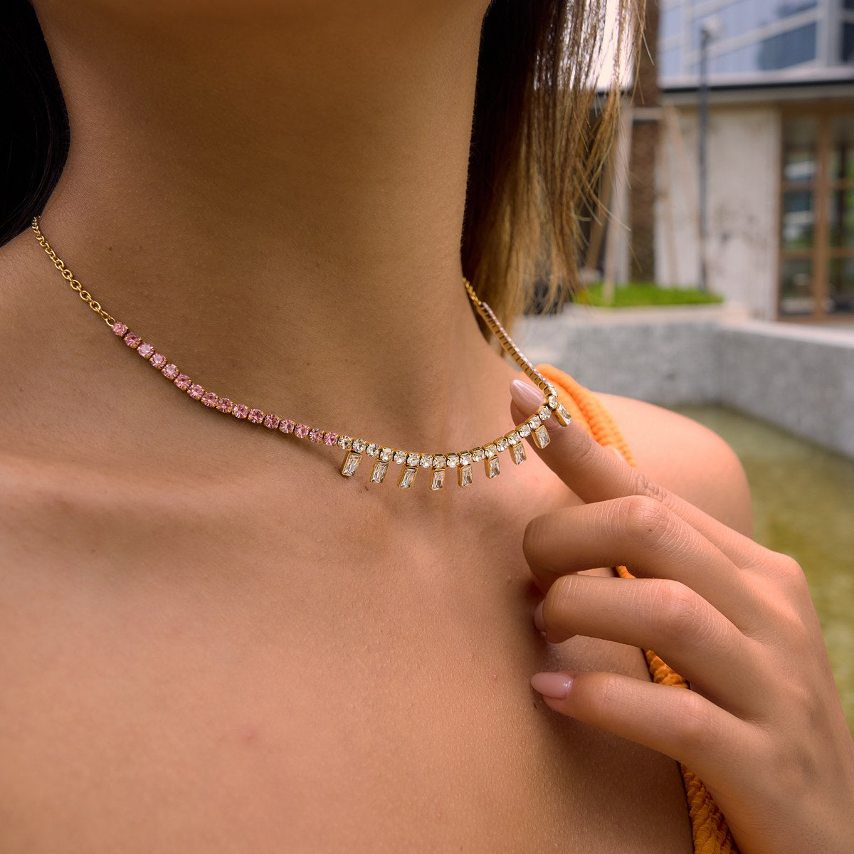 Iconic Baguette Fringe Tennis Necklace