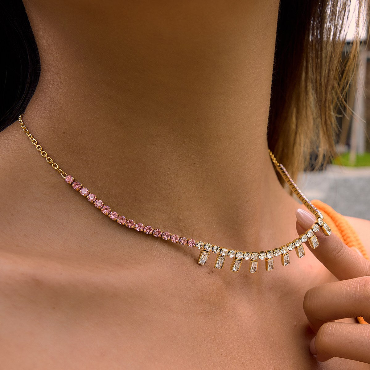 Iconic Baguette Fringe Tennis Necklace