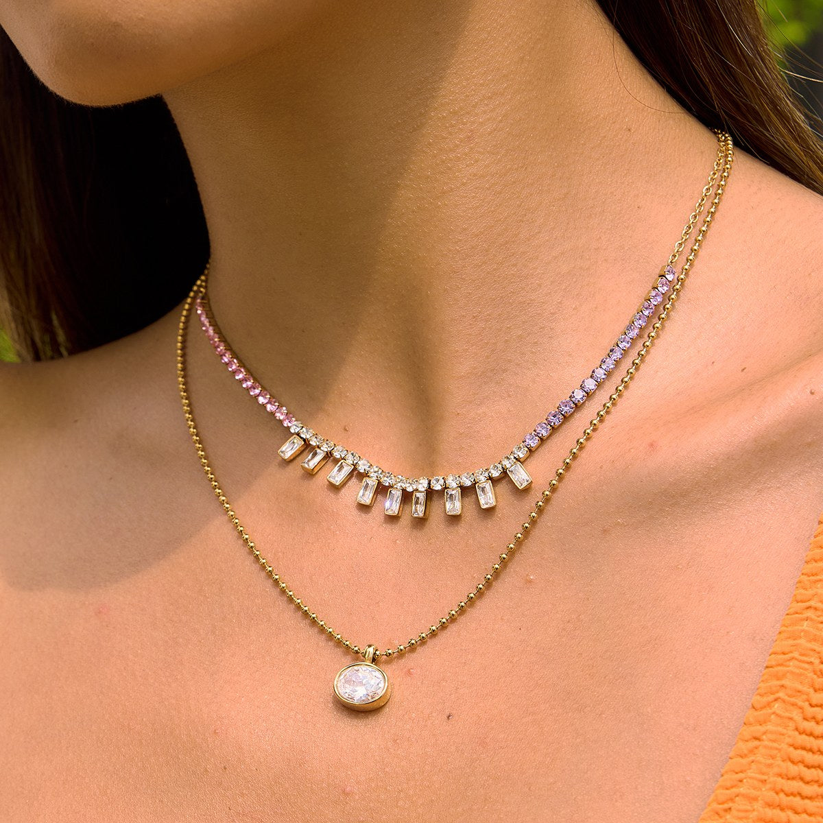 Iconic Baguette Fringe Tennis Necklace