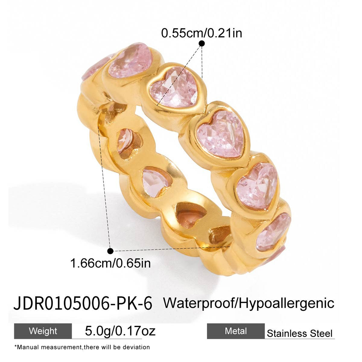 Chosen Pink Heart Eternity Ring
