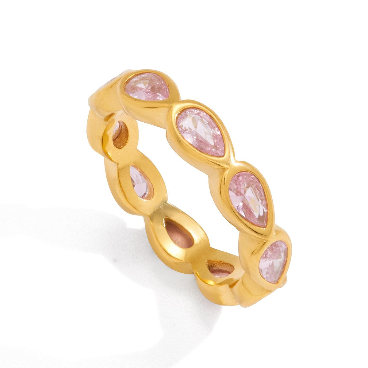 Pretty Pink Pear Eternity Ring