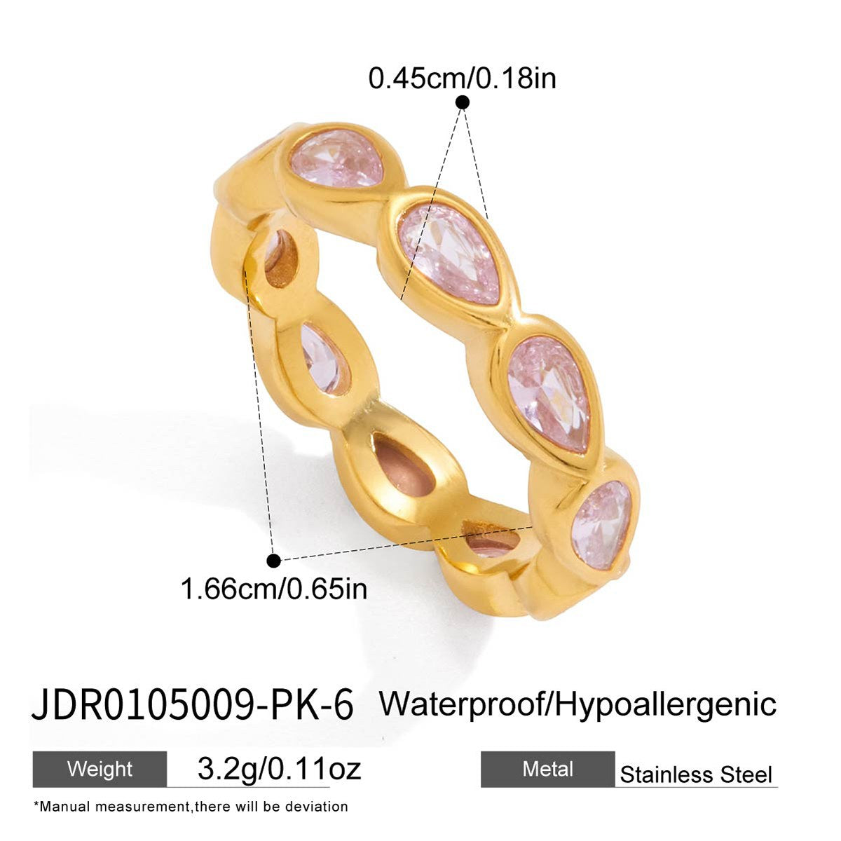 Pretty Pink Pear Eternity Ring