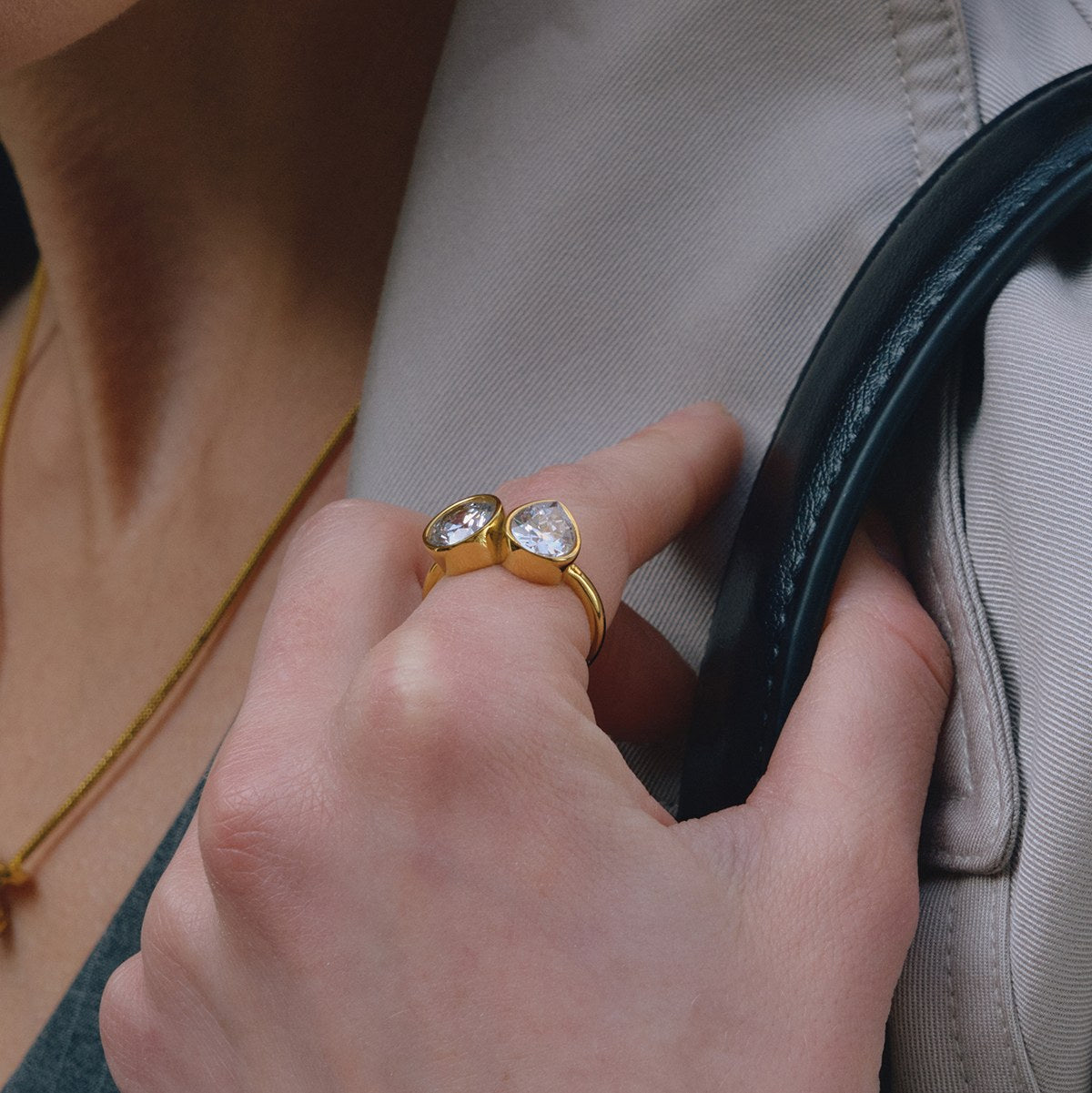 Her Double Crystal Ring