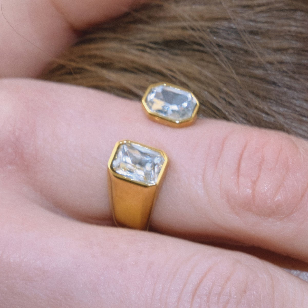 Iconic Emerald Cut Cuff Ring