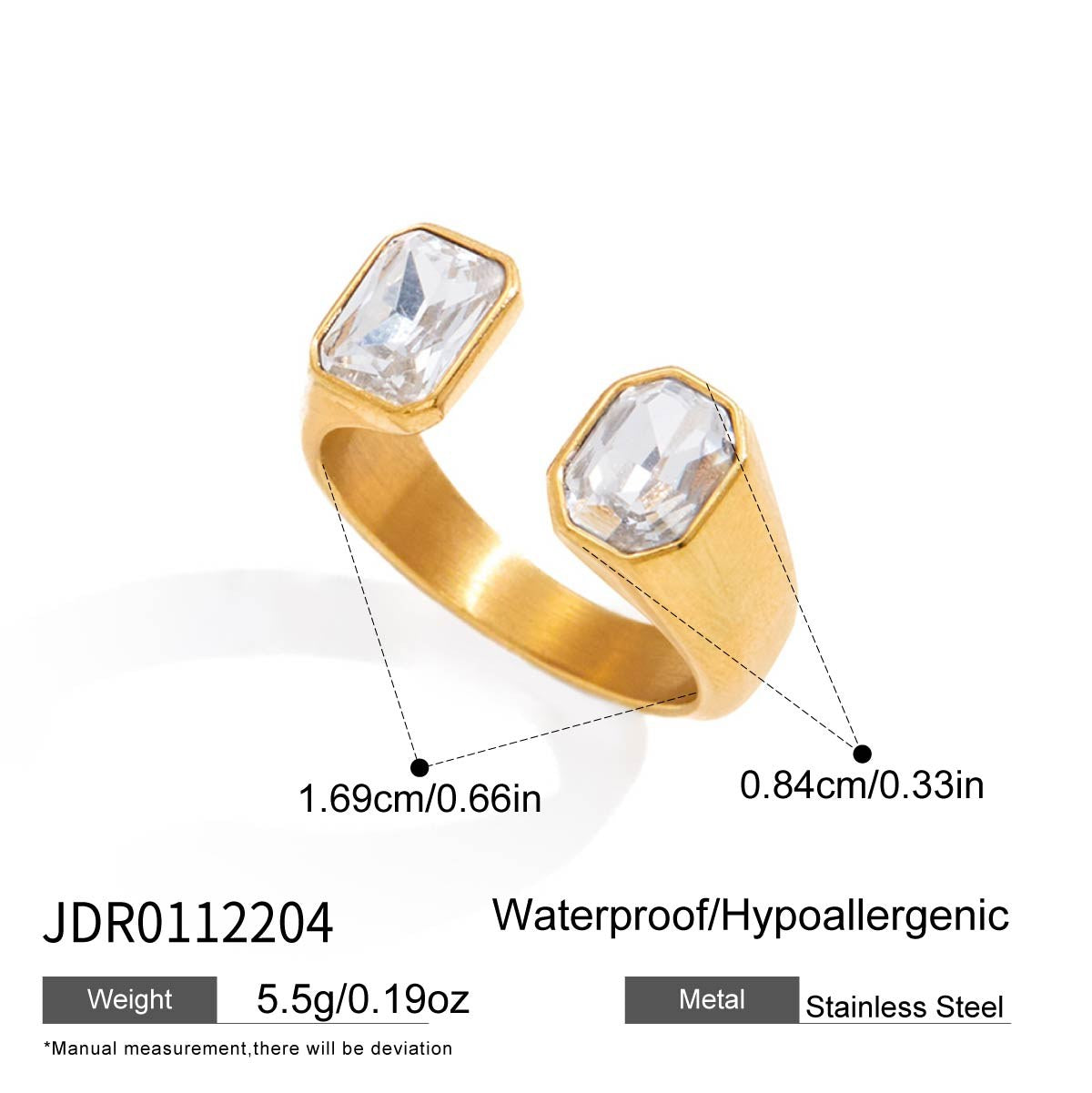Iconic Emerald Cut Cuff Ring