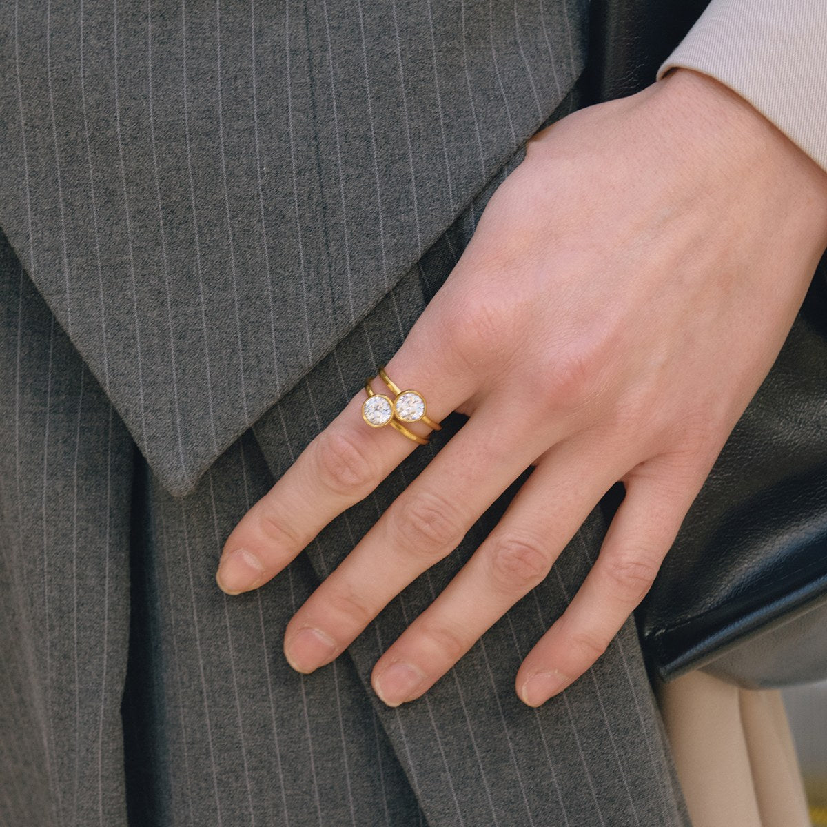 Her Double Stack Crystal Ring