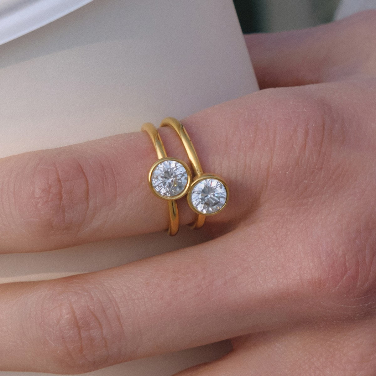 Her Double Stack Crystal Ring