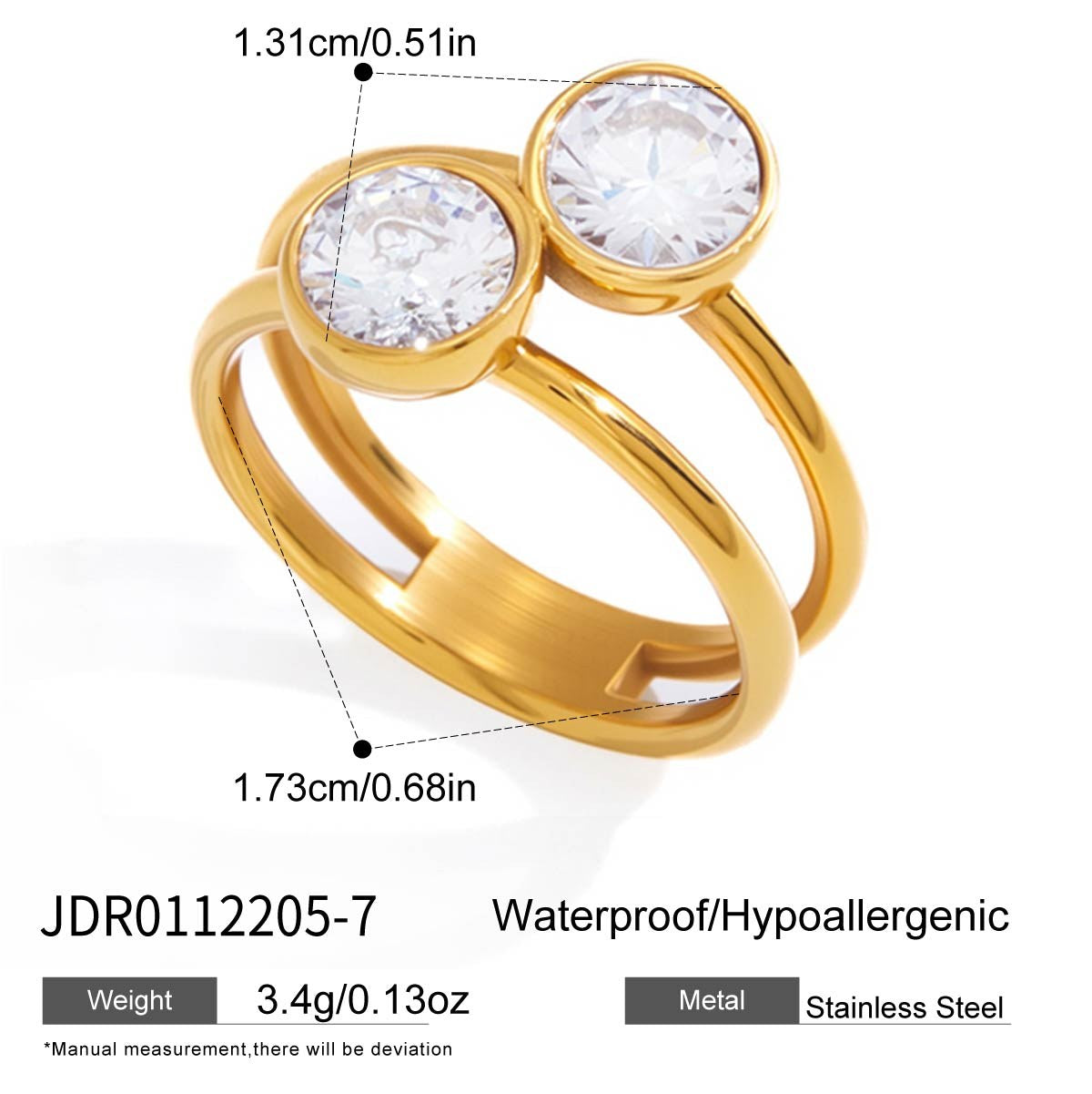 Her Double Stack Crystal Ring