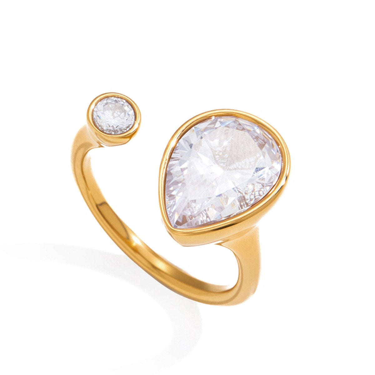Iconic Pear Crystal Open Ring