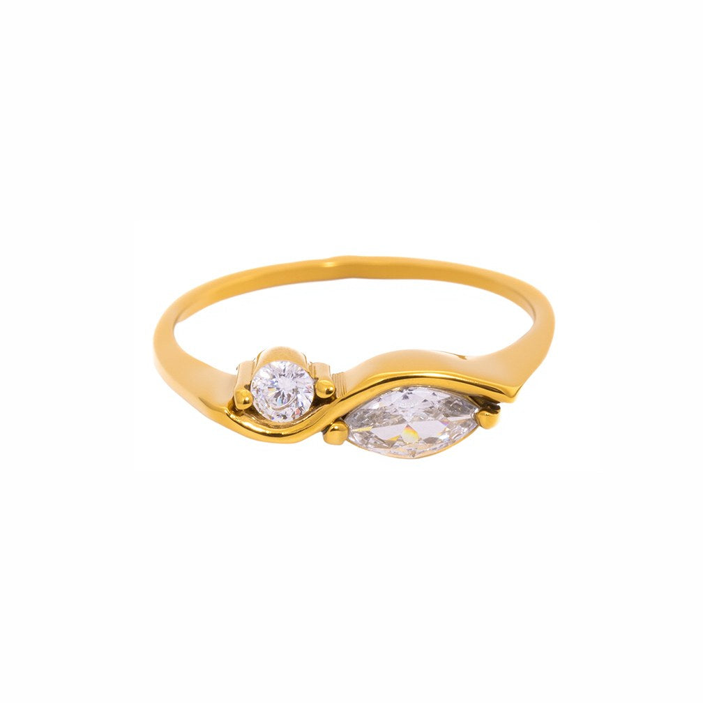 Elevated Crystal Marquise Wave Ring