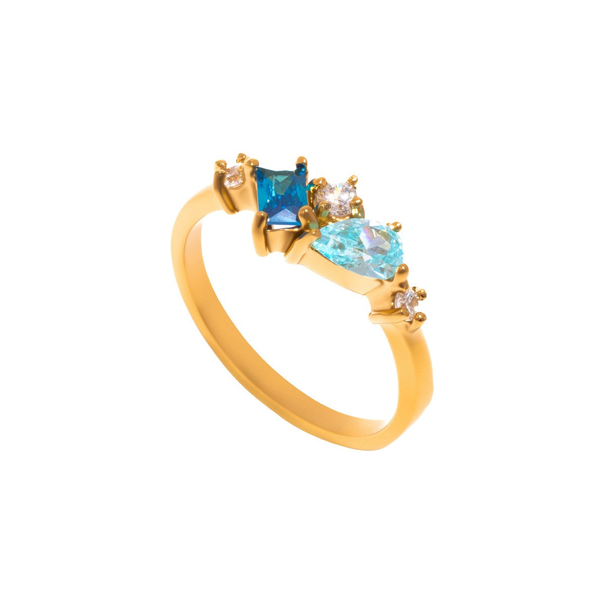 Glowing Blue Cluster Ring