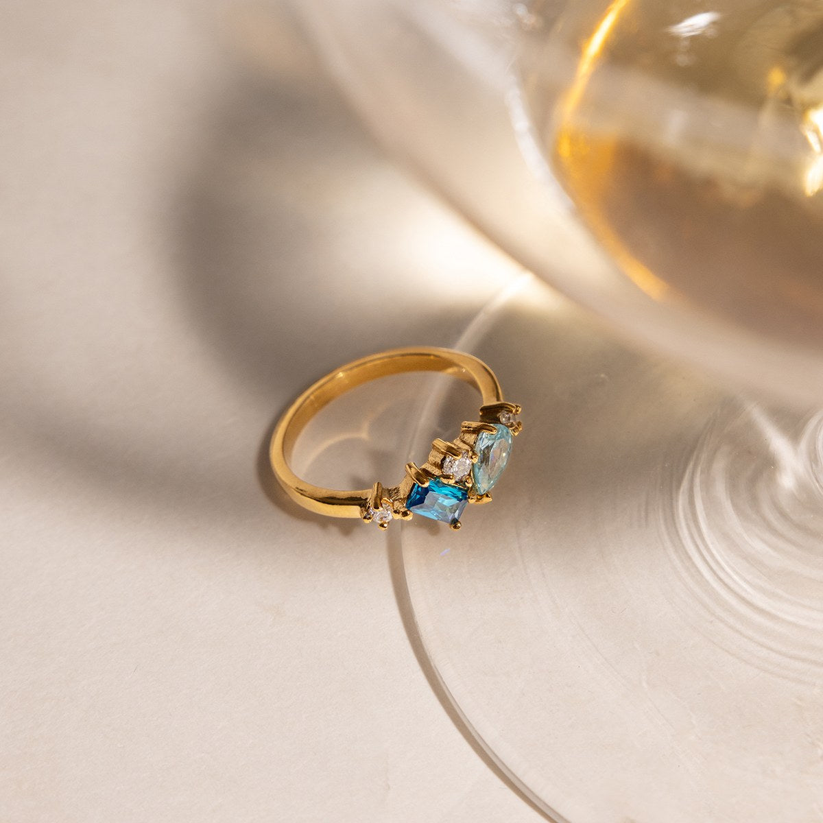 Glowing Blue Cluster Ring