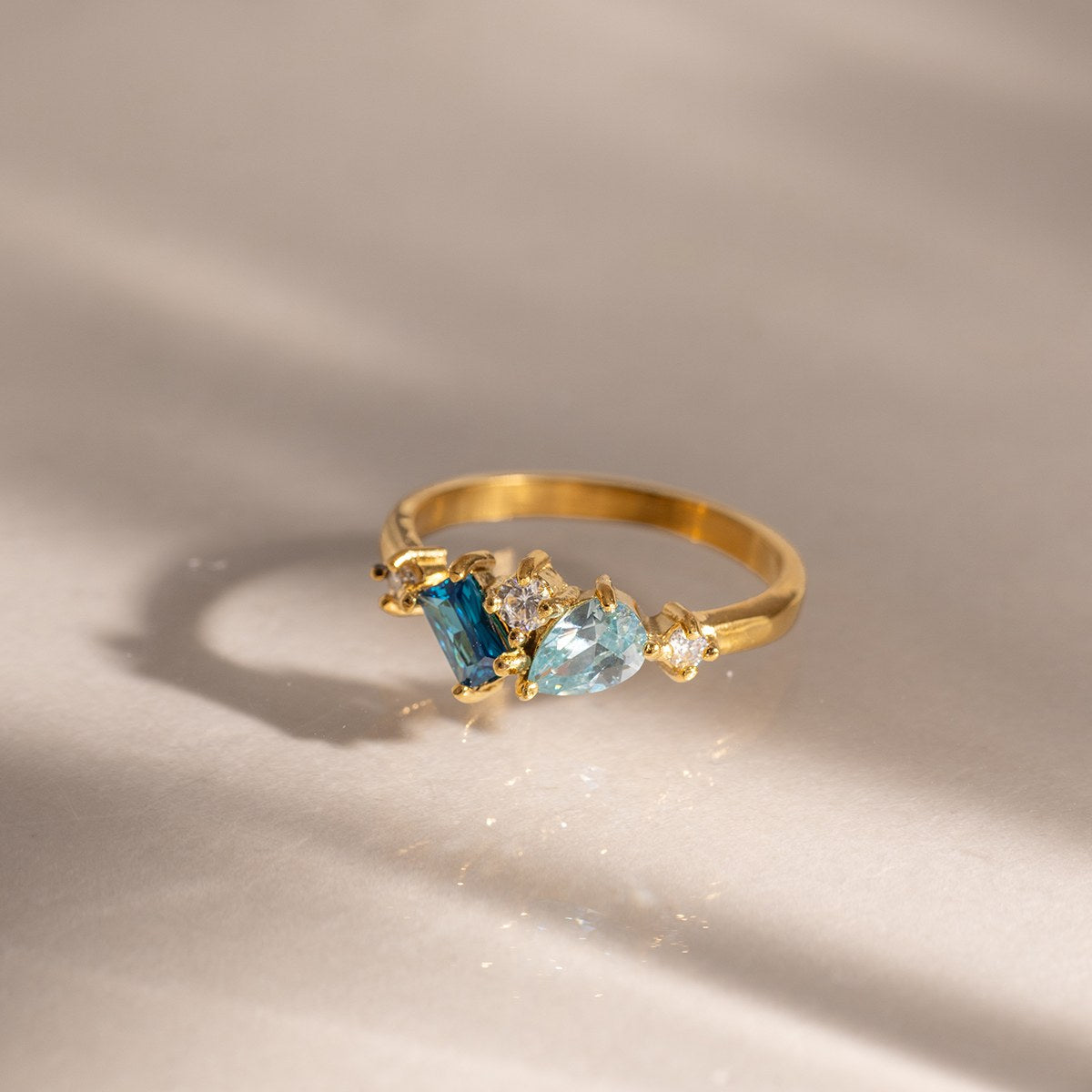 Glowing Blue Cluster Ring