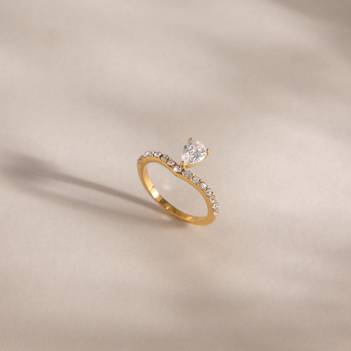 Elevated Pear Pave Ring