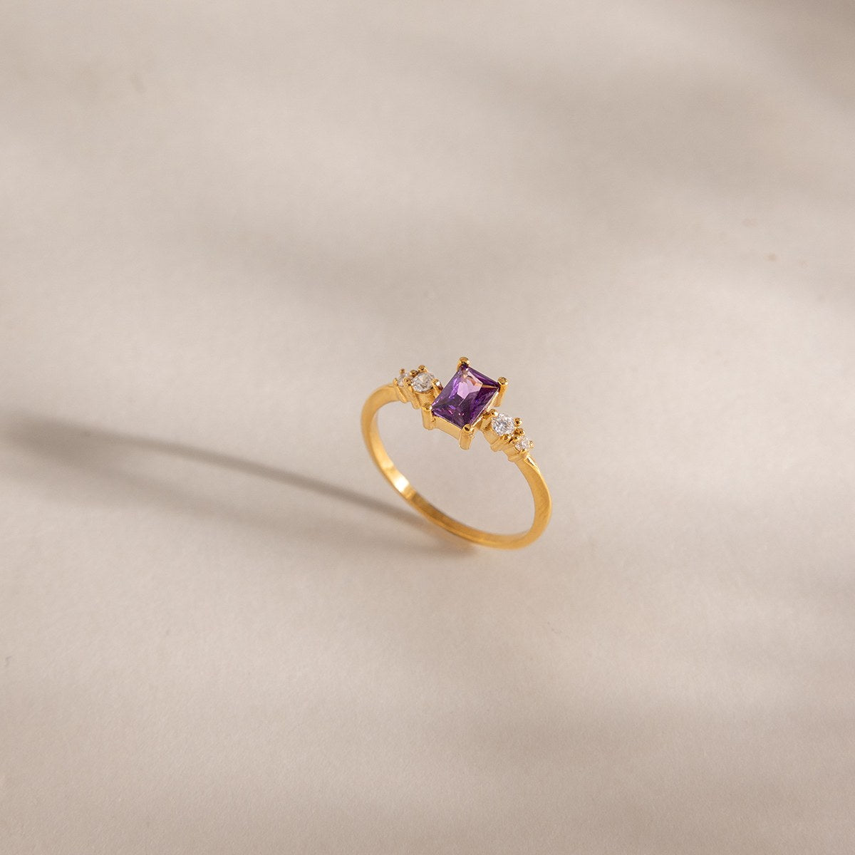 Aura Amethyst Square Ring