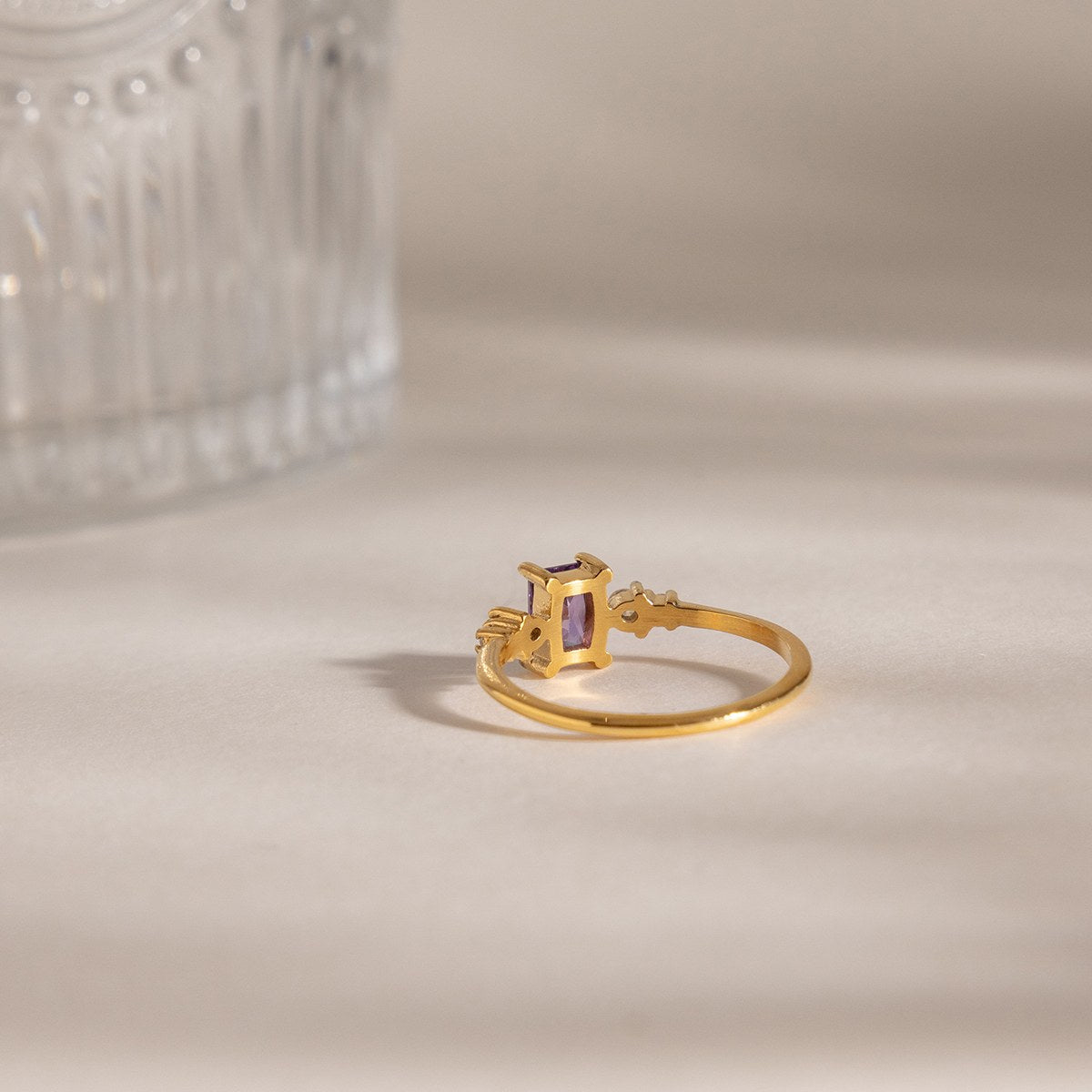 Aura Amethyst Square Ring