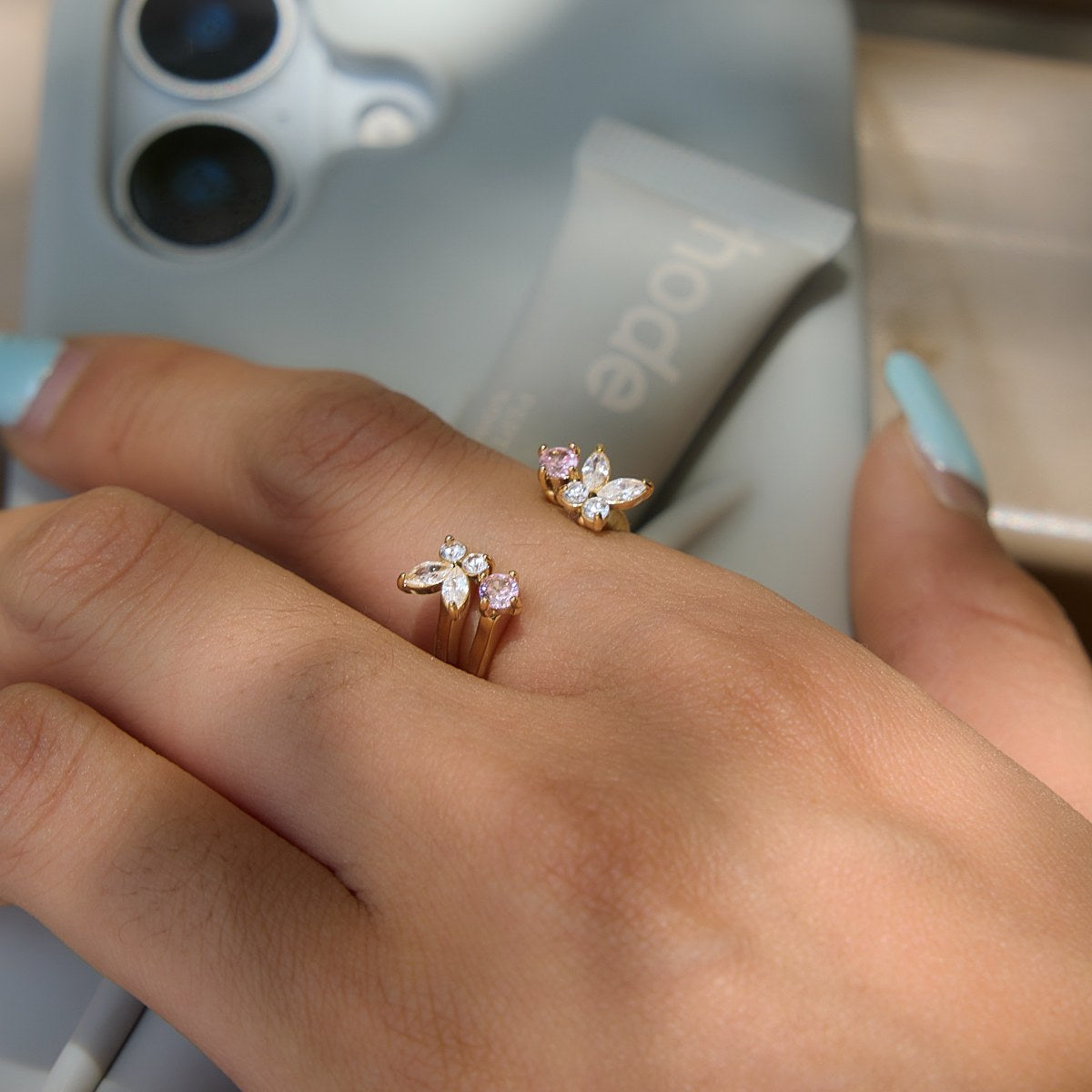 Becoming Butterfly Pair Open Ring