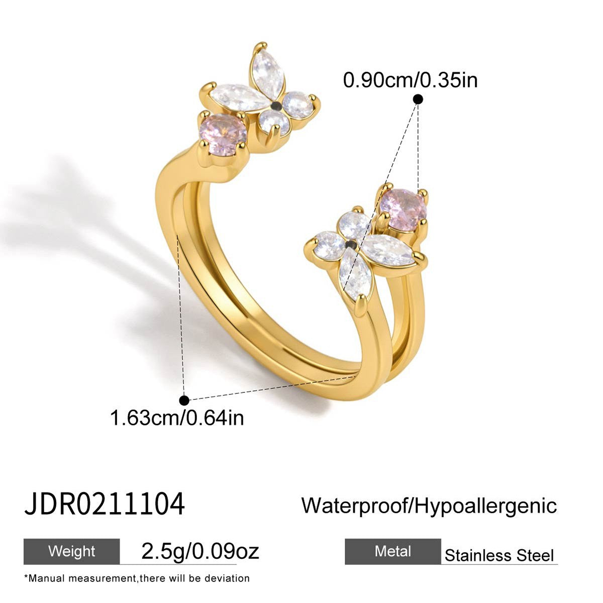 Becoming Butterfly Pair Open Ring