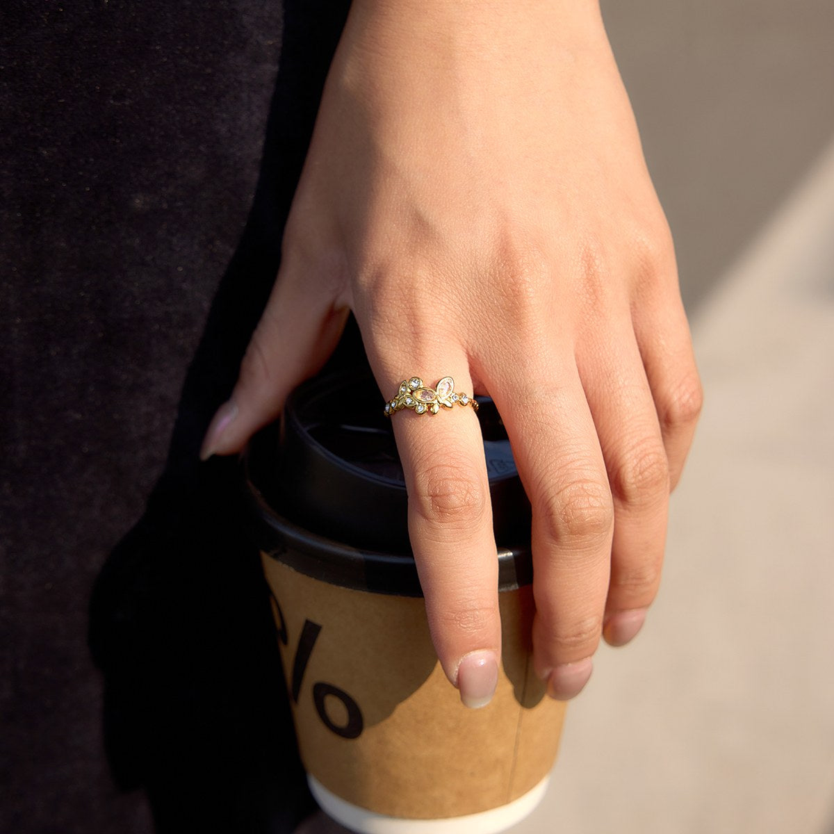 Becoming Petal Pave Ring