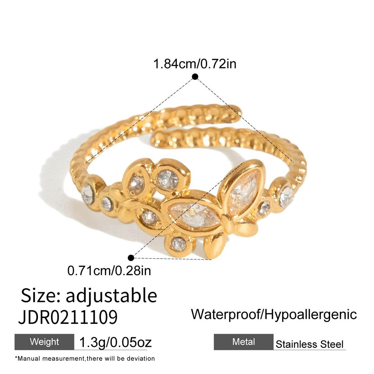 Becoming Petal Pave Ring