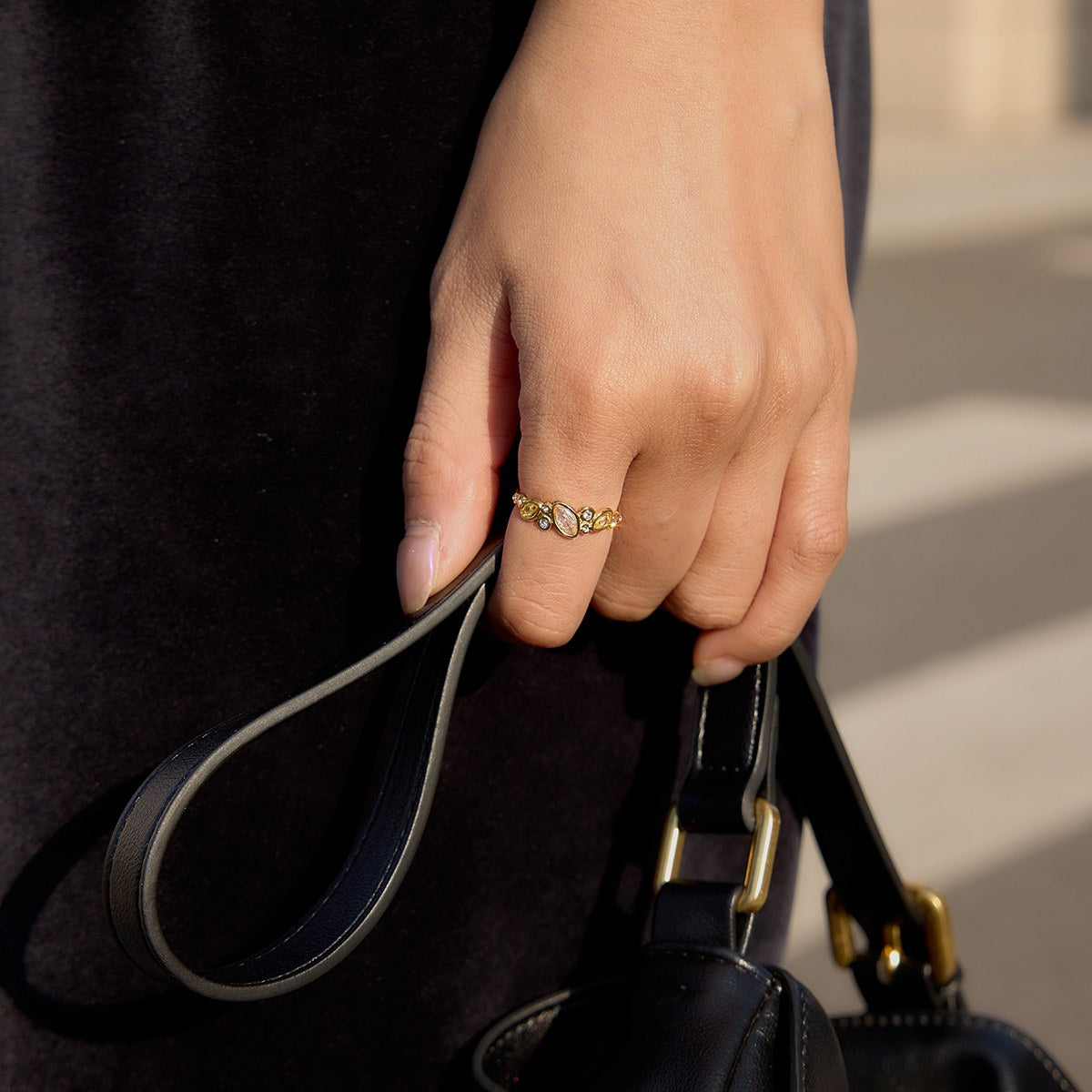 Muse Champagne Gem Cuff Ring