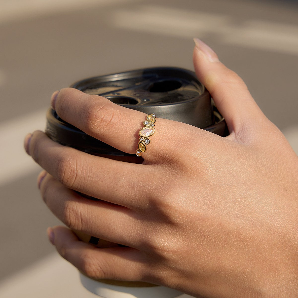 Muse Champagne Gem Cuff Ring
