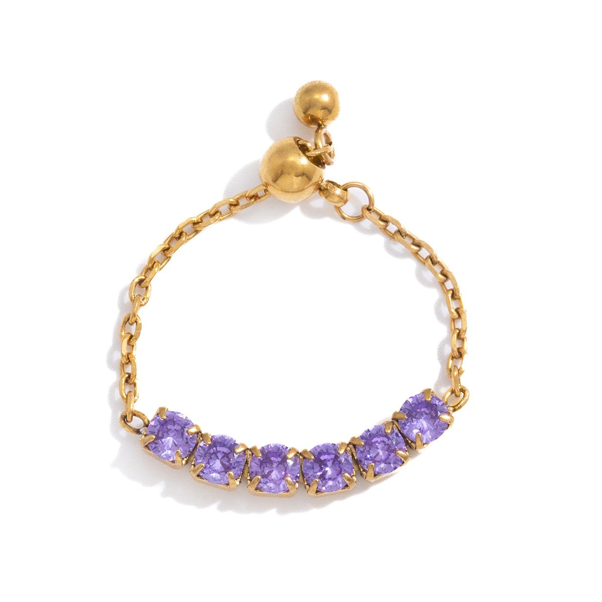 Aura Lilac Chain Ring