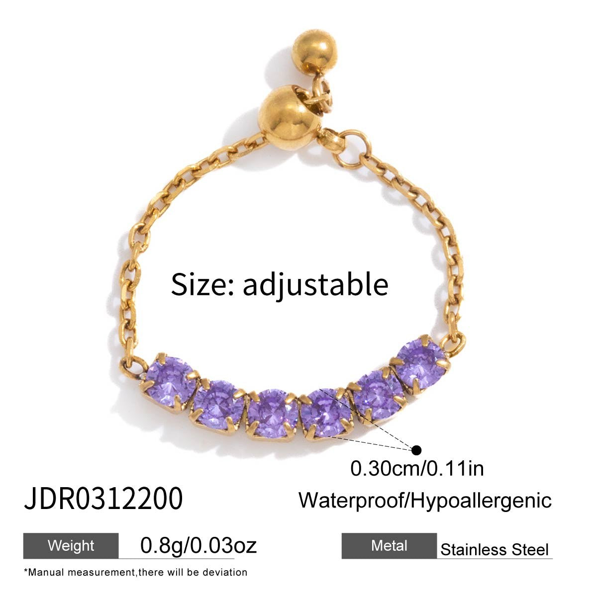 Aura Lilac Chain Ring