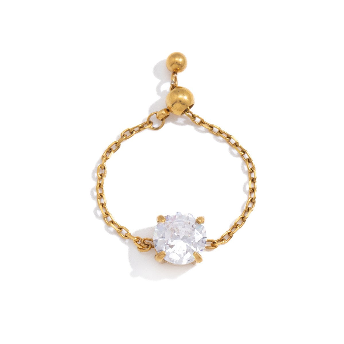 Golden Round Chain Ring