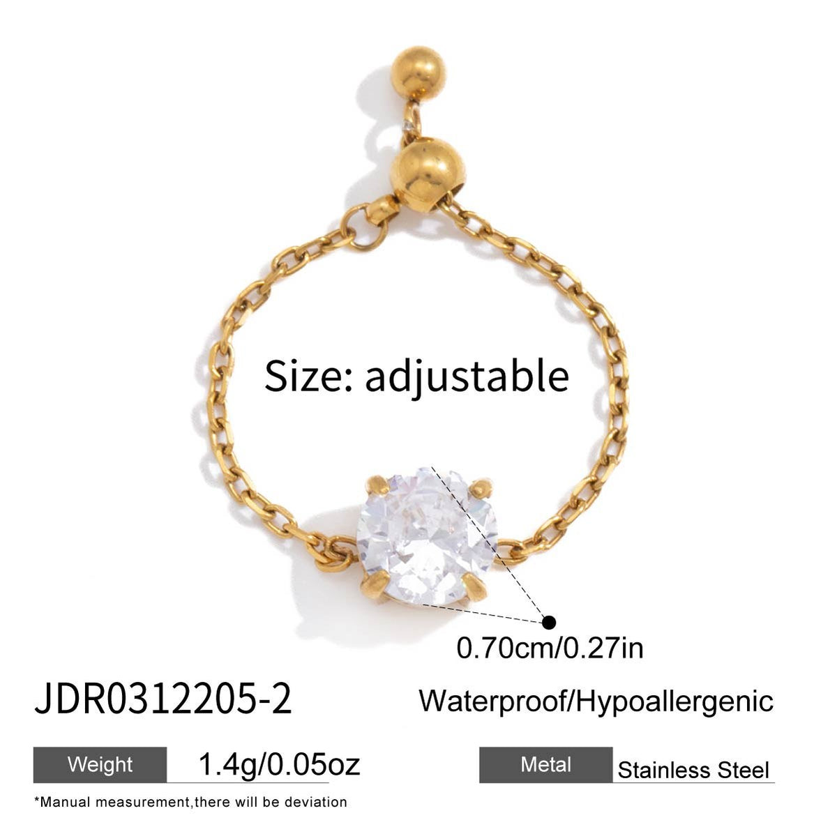 Golden Round Chain Ring