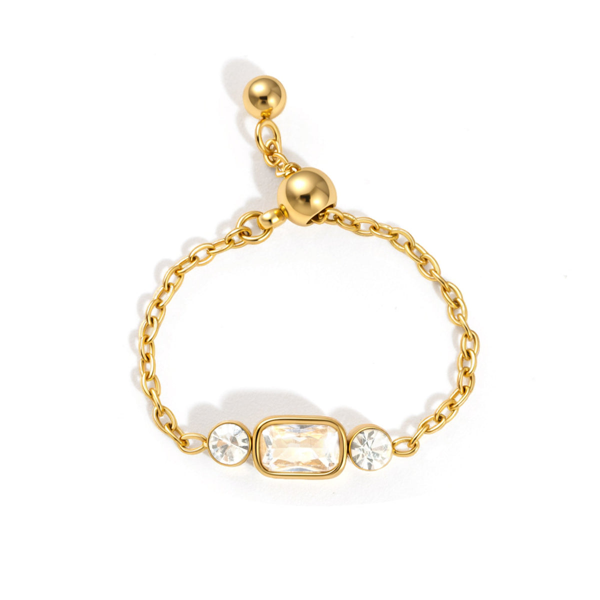 Golden Baguette Trio Chain Ring