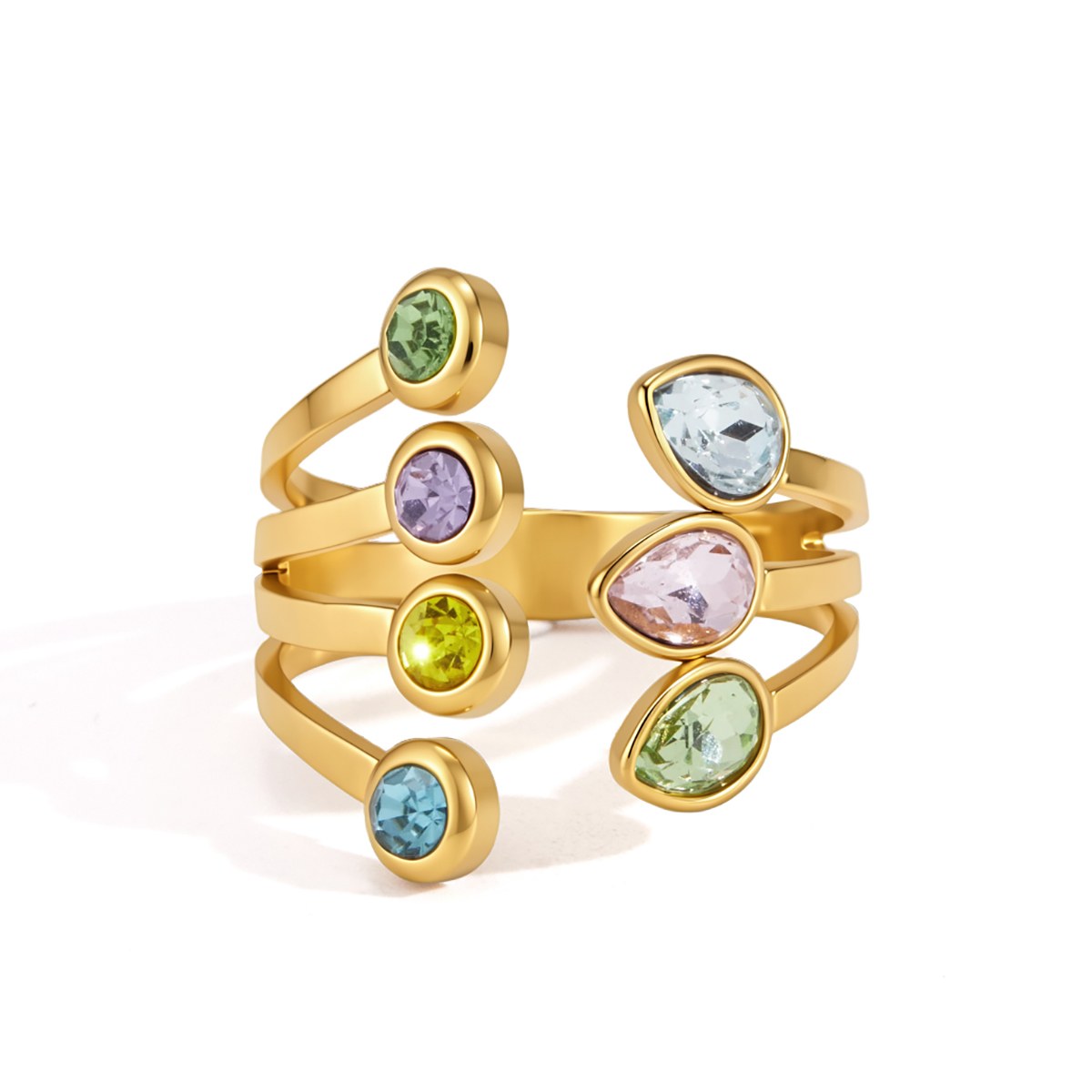 Aura Pastel Gem Cluster Ring