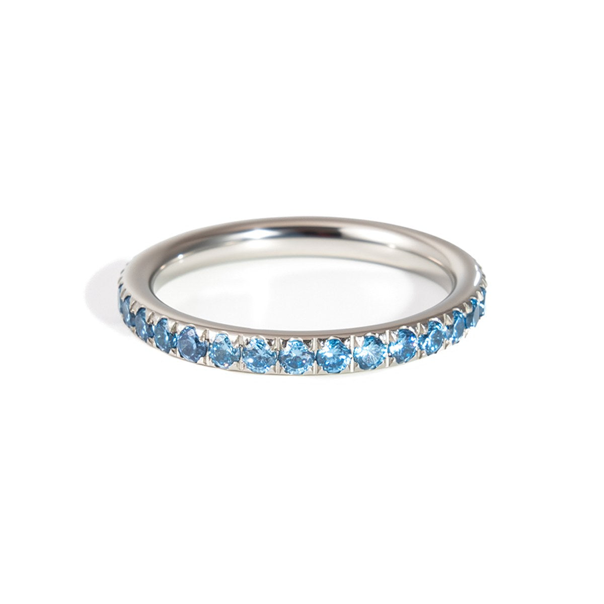Glowing Blue Eternity Band · Silver